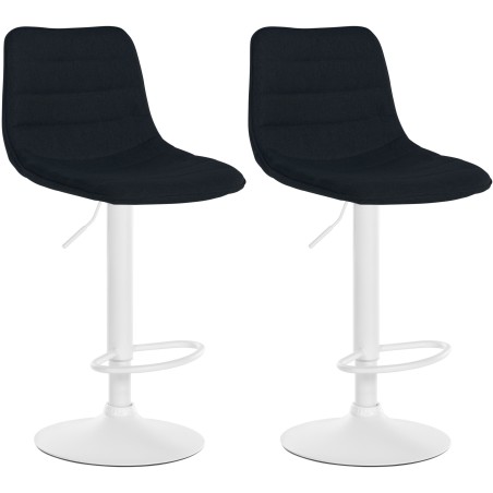 Juego de 2 taburetes de bar tapizados en tela Lex