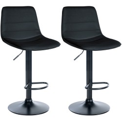 Juego de 2 taburetes de bar Lex, piel sintética, B
