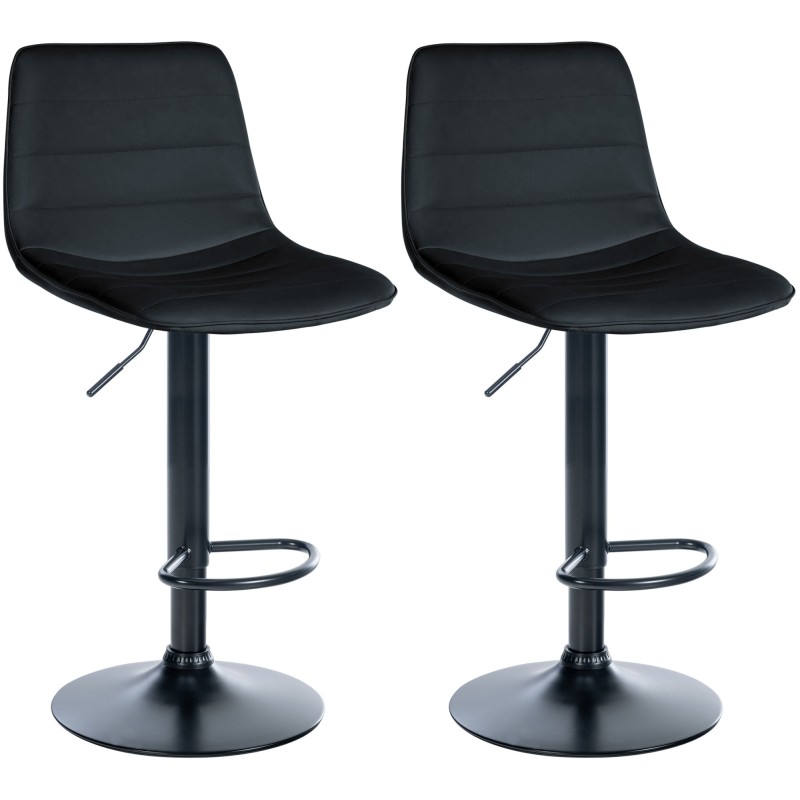 Juego de 2 taburetes de bar Lex, piel sintética, B