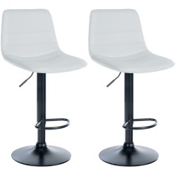 Juego de 2 taburetes de bar Lex, piel sintética, B