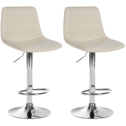 Juego de 2 taburetes de bar Lex en piel sintética C