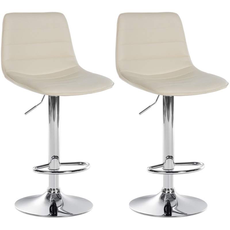 Juego de 2 taburetes de bar Lex en piel sintética C