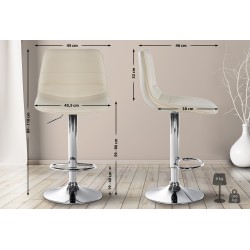 Juego de 2 taburetes de bar Lex en piel sintética C