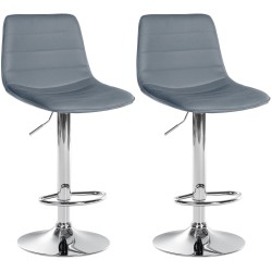 Juego de 2 taburetes de bar Lex en piel sintética C