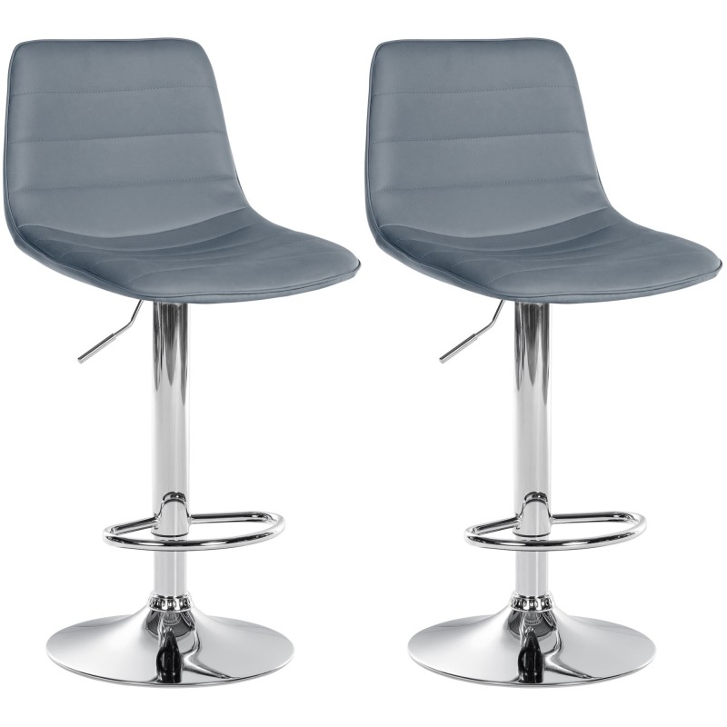 Juego de 2 taburetes de bar Lex en piel sintética C