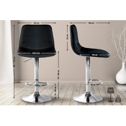 Juego de 2 taburetes de bar Lex en piel sintética C