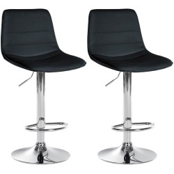 Juego de 2 taburetes de bar Lex en piel sintética C