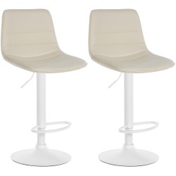 Juego de 2 taburetes de bar Lex en piel sintética W