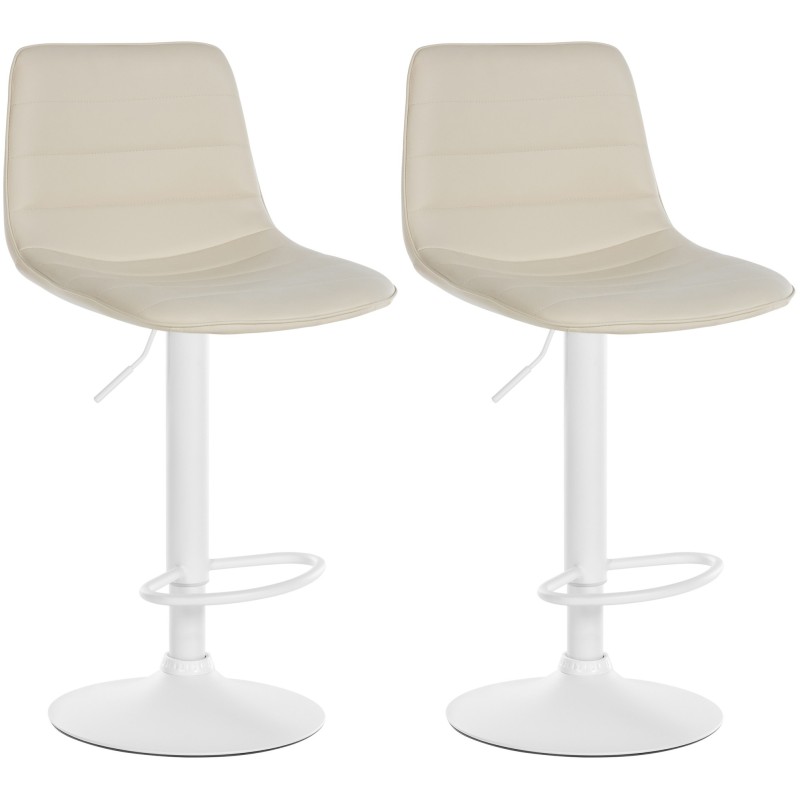 Juego de 2 taburetes de bar Lex en piel sintética W