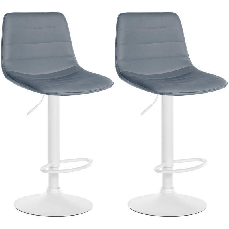 Juego de 2 taburetes de bar Lex en piel sintética W