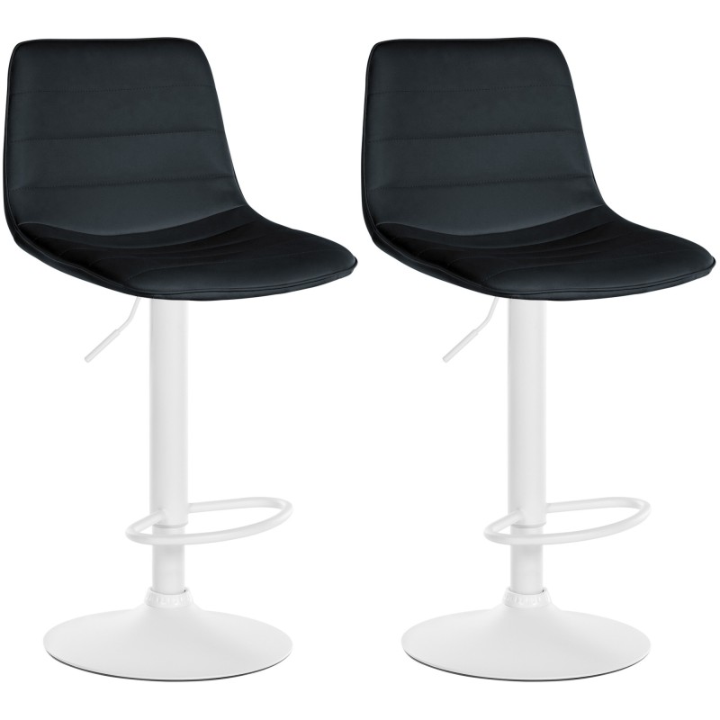Juego de 2 taburetes de bar Lex en piel sintética W