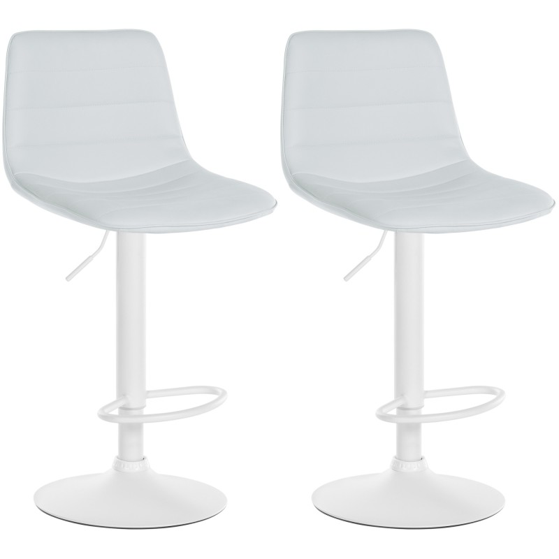 Juego de 2 taburetes de bar Lex en piel sintética W