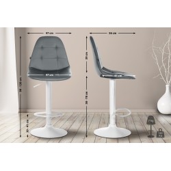 Taburete de bar Elmore, imitación piel, W