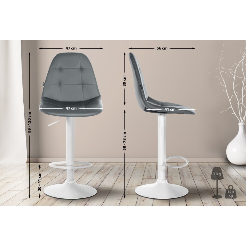 Taburete de bar Elmore, imitación piel, W