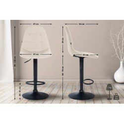 Taburete de bar Elmore, tapizado en tela B