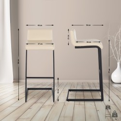 Juego de 2 taburetes de bar Newport B en piel sintética