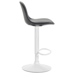 Taburete de bar Kiel, totalmente tapizado en piel sintética blanca.