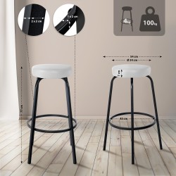 Taburete de bar Kamari en piel sintética