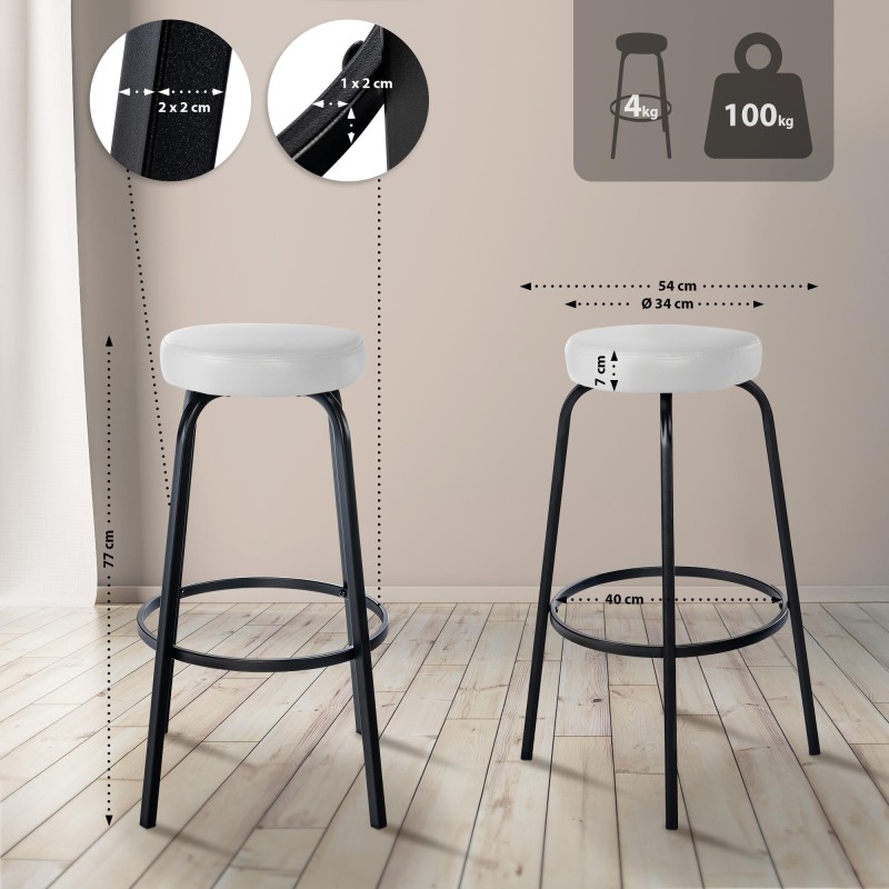 Taburete de bar Kamari en piel sintética