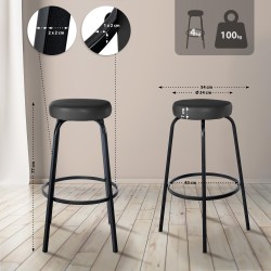 Taburete de bar Kamari en piel sintética