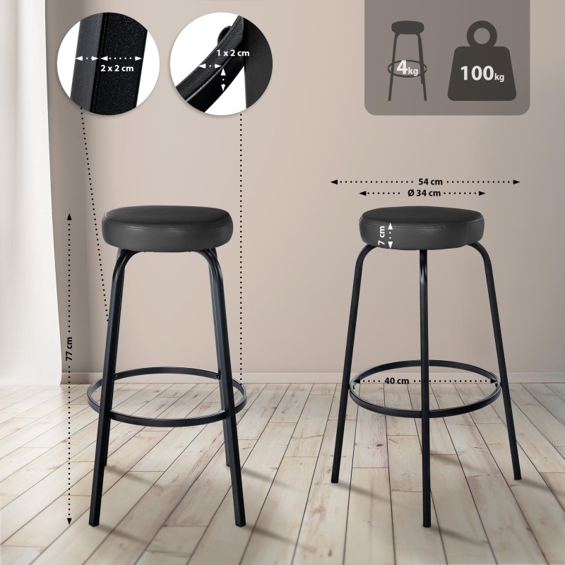 Taburete de bar Kamari en piel sintética