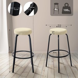 taburete de bar de terciopelo Kamari