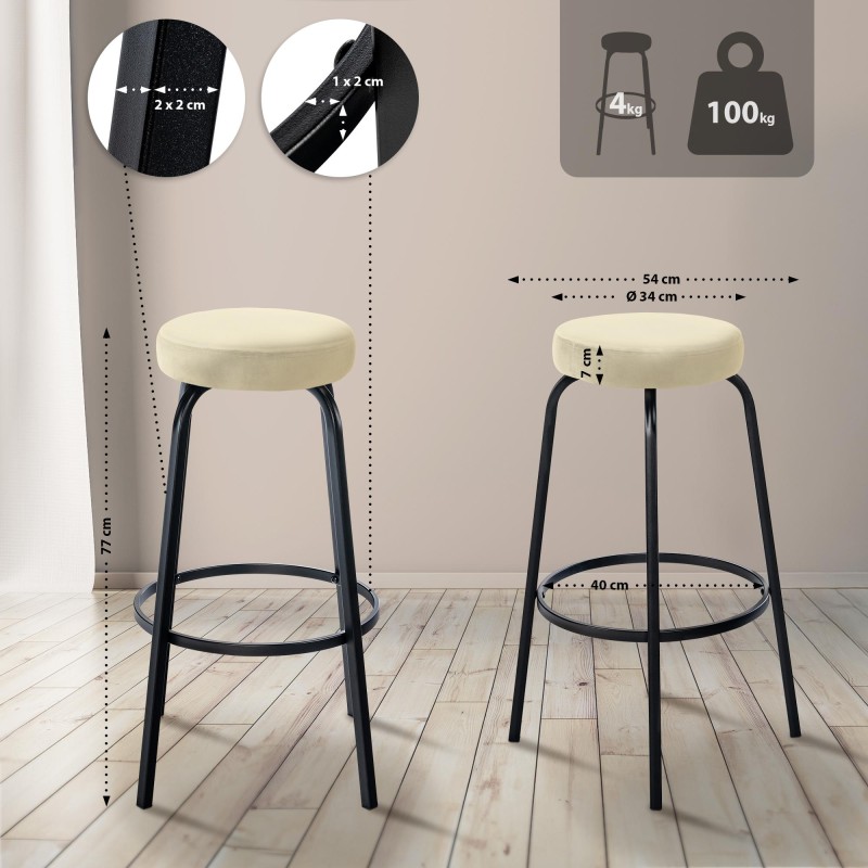 taburete de bar de terciopelo Kamari