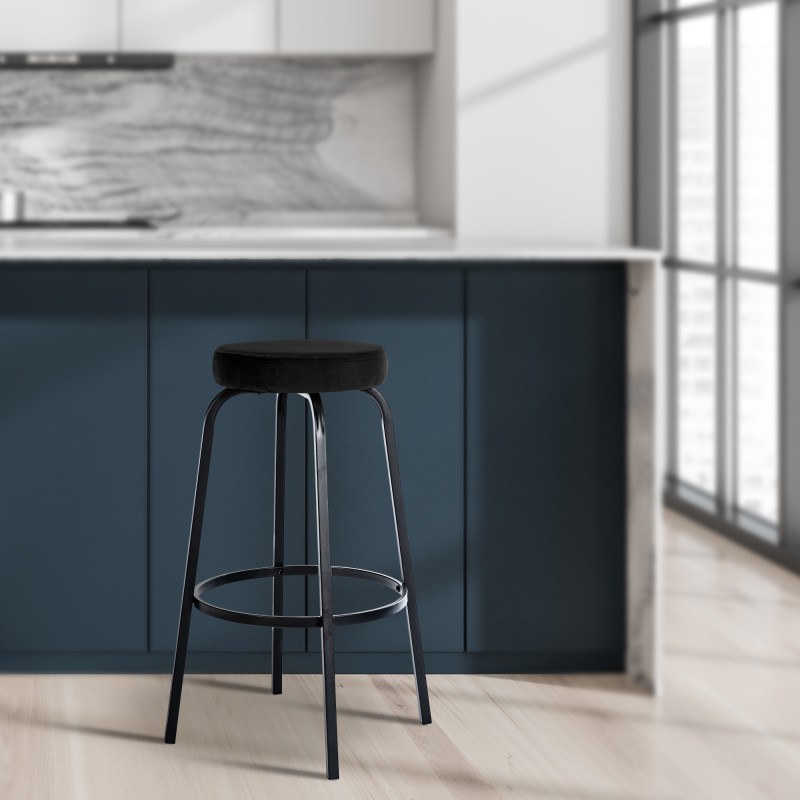 taburete de bar de terciopelo Kamari