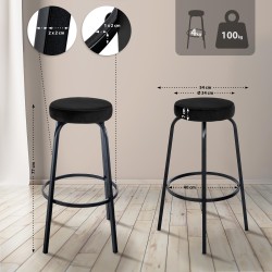 taburete de bar de terciopelo Kamari