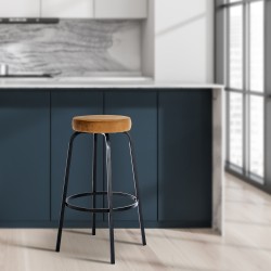 taburete de bar de terciopelo Kamari