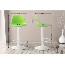 Taburete de bar Kiel, imitación de cuero, blanco