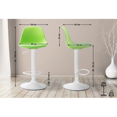 Taburete de bar Kiel, imitación de cuero, blanco