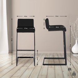 Taburete de bar Newport, piel sintética, B