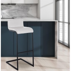 Taburete de bar Newport, piel sintética, B