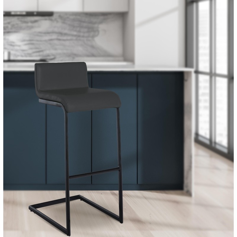 Taburete de bar Newport, piel sintética, B