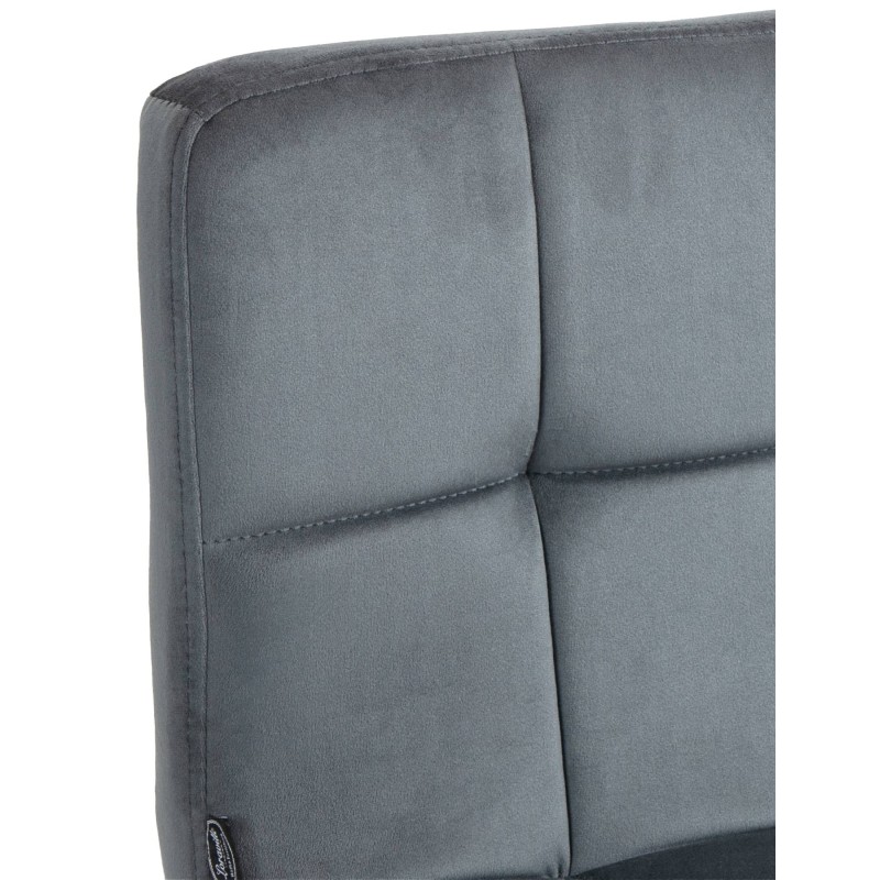 Juego de 2 taburetes de bar peruanos de terciopelo, cromados.