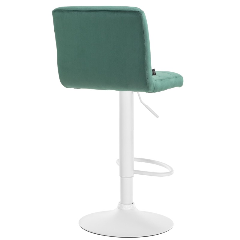 Juego de 2 taburetes de bar de terciopelo blanco procedentes de Perú