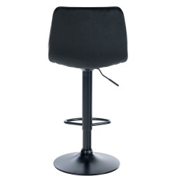 Juego de 2 taburetes de bar Lex en terciopelo negro