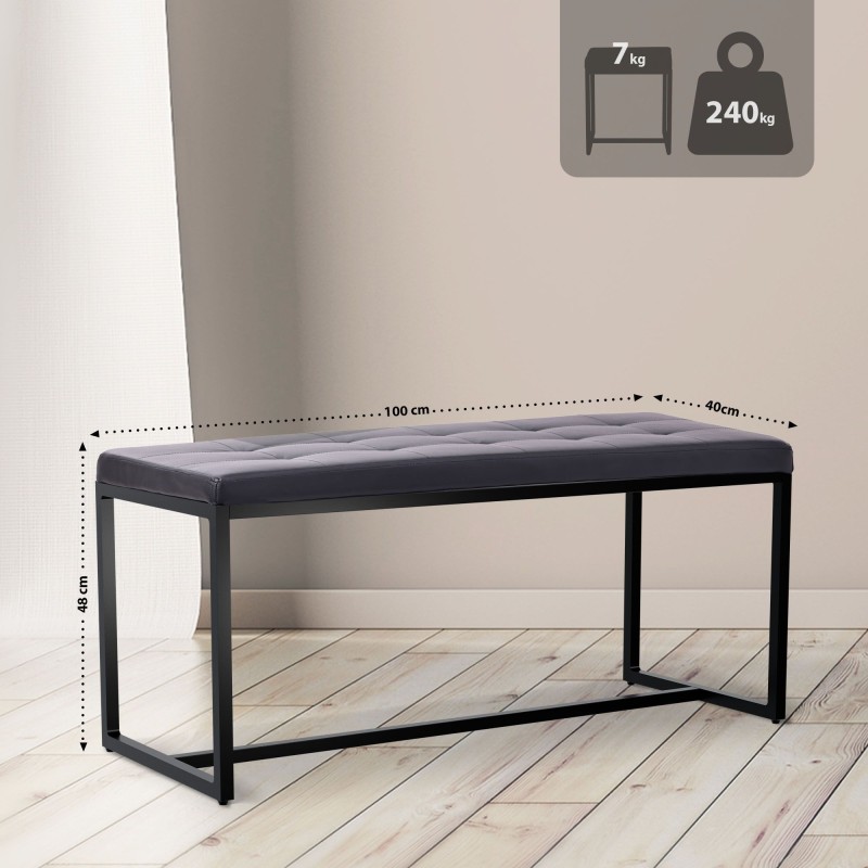 Banco Barci B en imitación de cuero