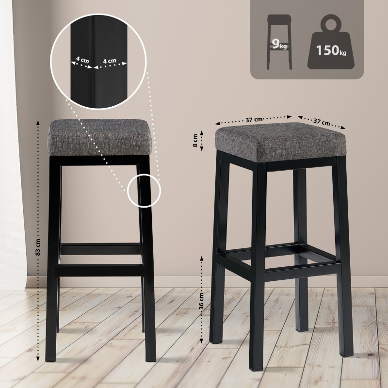 Taburete de bar de tela Taylor B85