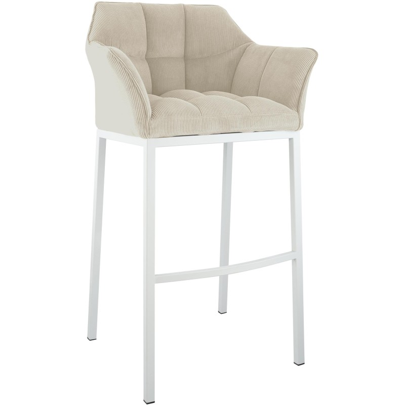 Taburete de bar Damaso W Cord con base de 4 patas