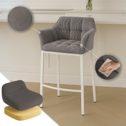 Taburete de bar Damaso W Cord con base de 4 patas