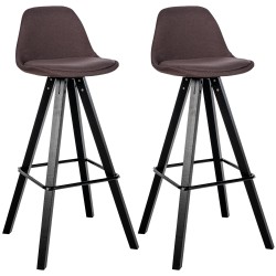 Juego de 2 taburetes de bar cuadrados tapizados Corbin