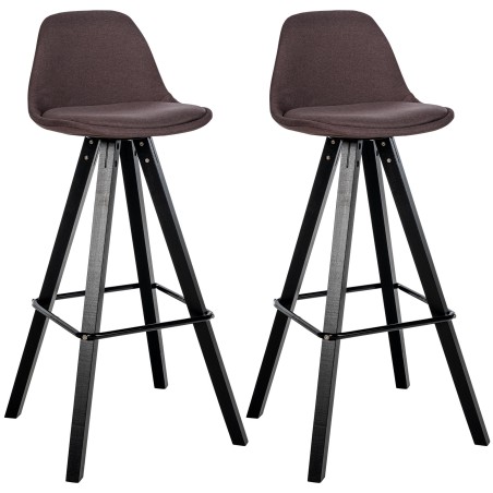 Juego de 2 taburetes de bar cuadrados tapizados Corbin