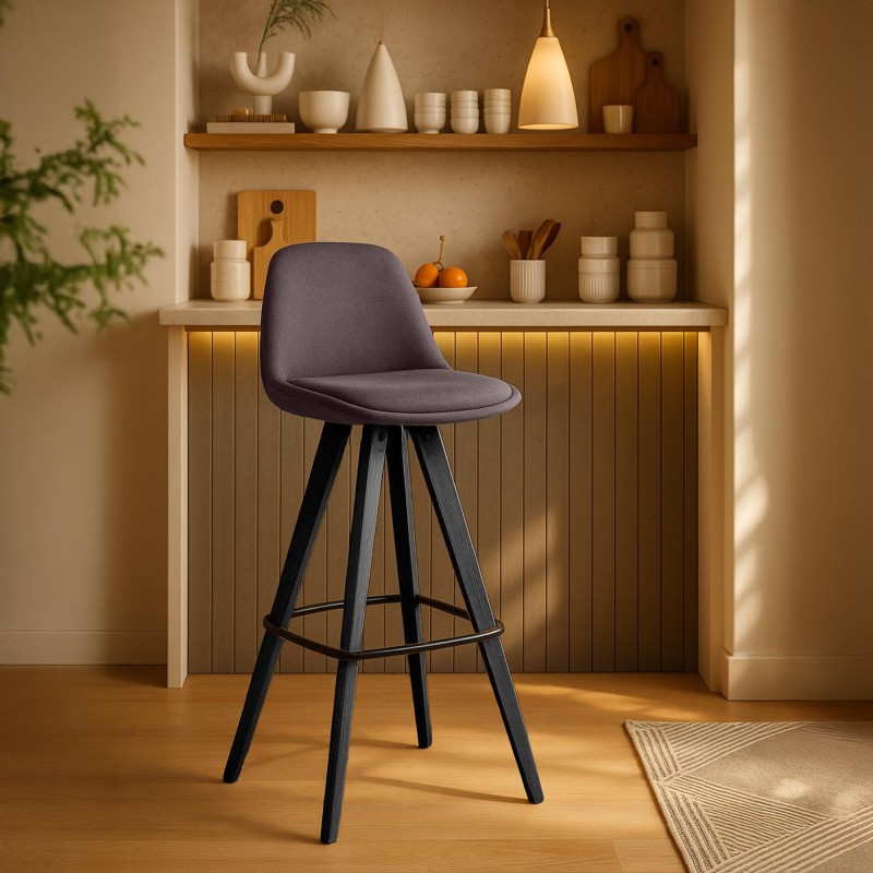 Juego de 2 taburetes de bar cuadrados tapizados Corbin