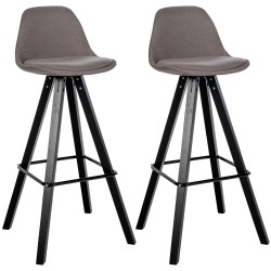 Juego de 2 taburetes de bar cuadrados tapizados Corbin