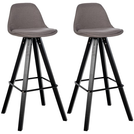 Juego de 2 taburetes de bar cuadrados tapizados Corbin