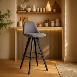 Juego de 2 taburetes de bar cuadrados tapizados Corbin