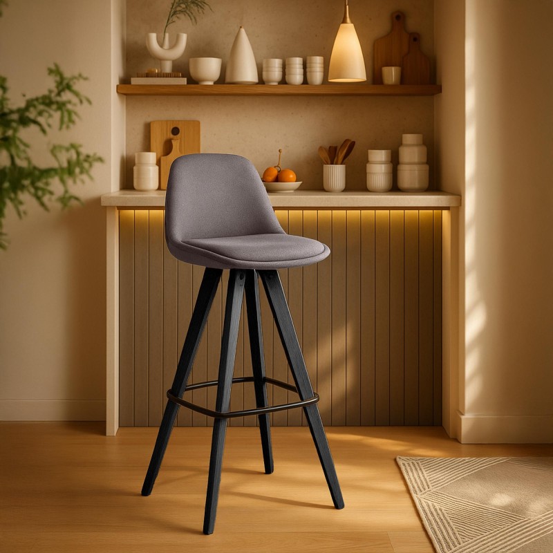 Juego de 2 taburetes de bar cuadrados tapizados Corbin