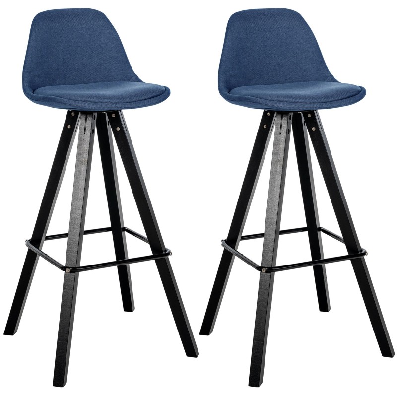 Juego de 2 taburetes de bar cuadrados tapizados Corbin